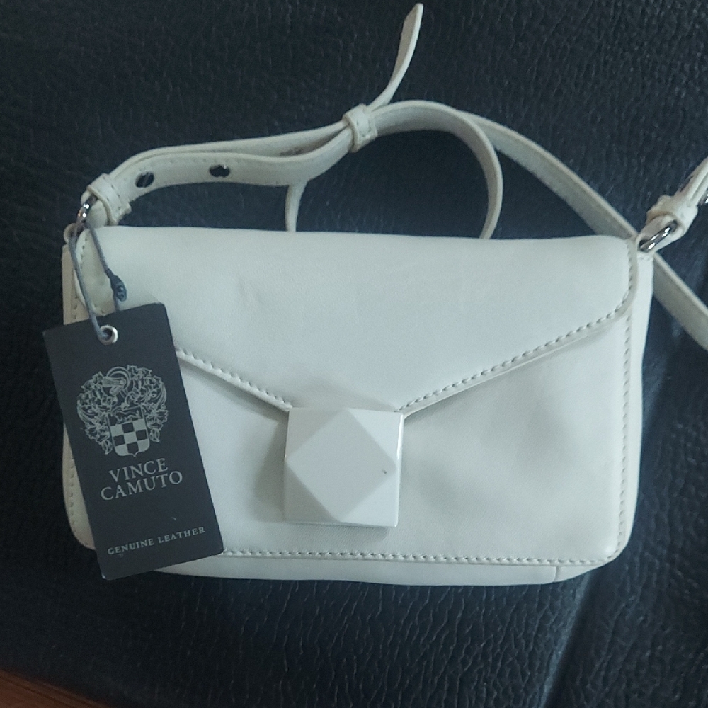 Vince Camuto Cream Leather Crossbody Bag